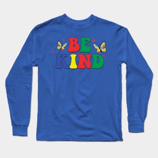 Be Kind Autism, Autism Puzzle, Autism Awareness, Blue Ribbon (2 Sided) Long Sleeve T-Shirt